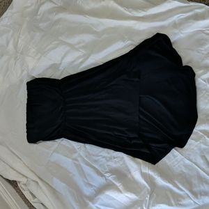 Strapless Black High Low Dress